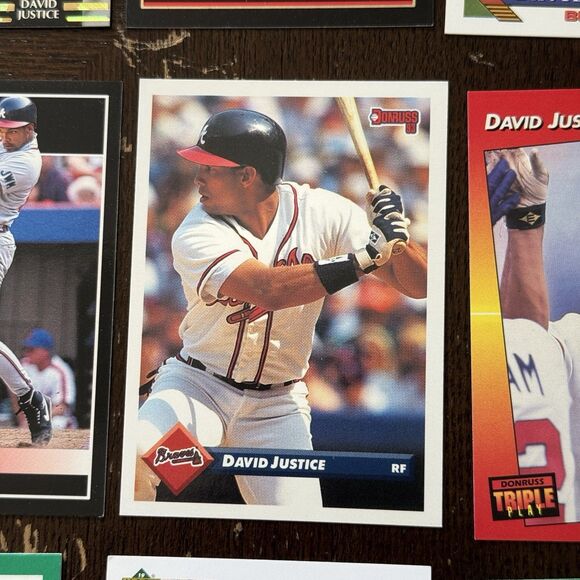 David Justice 14 Card Lot With 1992 Topps Stadium Club Members Choice 1999 UD - Picture 9 of 15
